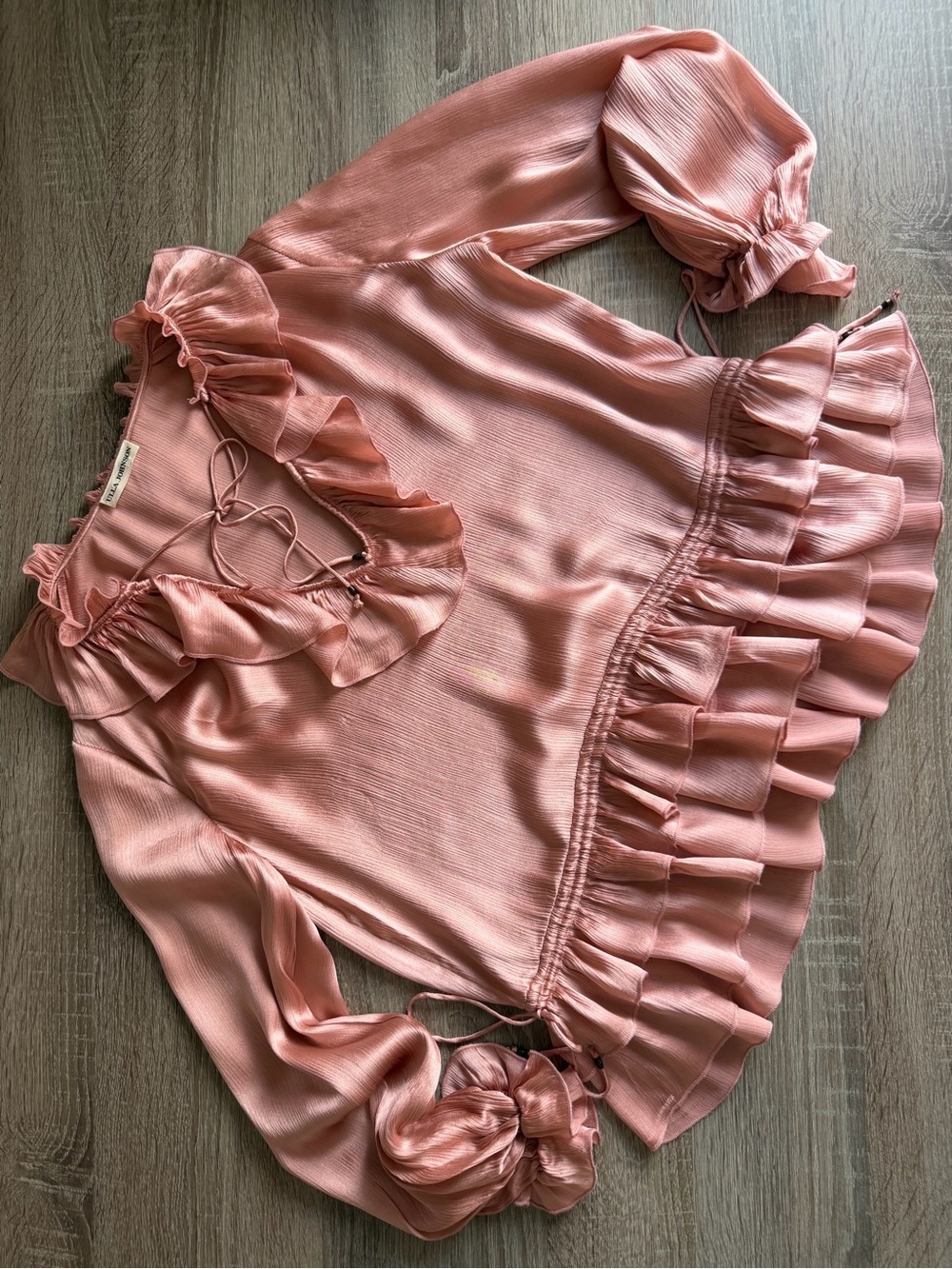 Ulla Johnson Ruffled Silk Peplum Blouse - Dusty Rose Size 0 - Picture 4 of 16